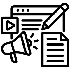 Aufkleber - Content Marketing Outline Icon