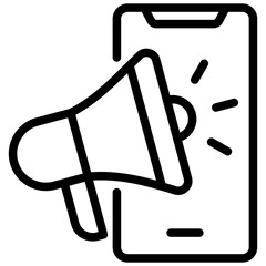 Poster - Mobile Marketing Outline Icon