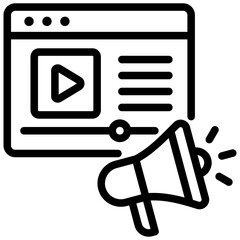 Poster - Video Marketing Outline Icon