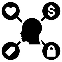 Aufkleber - Consumer Behavior Solid Black Icon