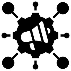 Poster - Cross Channel Marketing Solid Black Icon