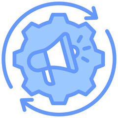 Poster - Marketing Automation Lineal Blue Icon