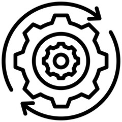 Fototapete - Process Management Outline Icon