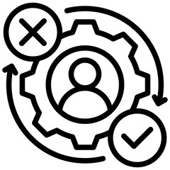 Poster - Decision Making Process Outline Icon