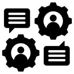 Poster - Communication Process Solid Black Icon