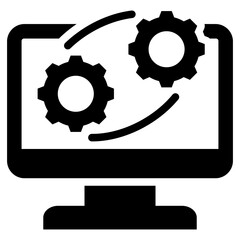 Poster - Process Monitoring Solid Black Icon