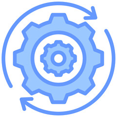 Poster - Process Management Lineal Blue Icon