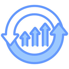 Poster - Continuous Improvement Lineal Blue Icon