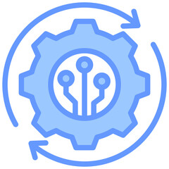 Poster - Process Automation Lineal Blue Icon