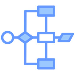 Poster - Process Flowcharting Lineal Blue Icon
