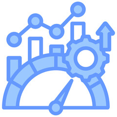 Poster - Efficiency Benchmark Lineal Blue Icon