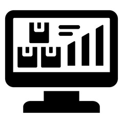 Poster - Stock Level Monitoring Solid Black Icon