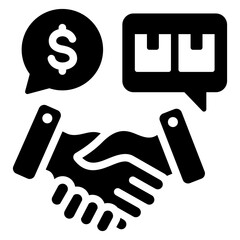 Poster - Procurement Negotiation Solid Black Icon