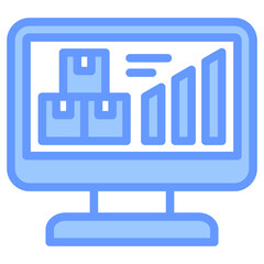 Poster - Stock Level Monitoring Lineal Blue Icon