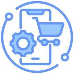 Poster - Electronic Procurement Lineal Blue Icon