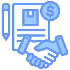 Poster - Purchasing Agreement Lineal Blue Icon