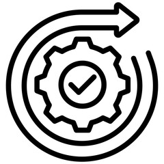 Fototapete - Process Optimization Outline Icon