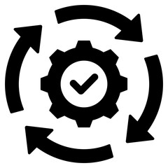 Aufkleber - Total Quality Management Solid Black Icon