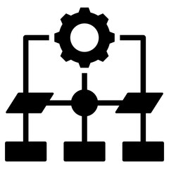 Poster - Process Mapping Solid Black Icon