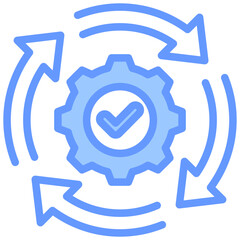 Poster - Total Quality Management Lineal Blue Icon