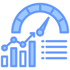Poster - Performance Metrics Lineal Blue Icon