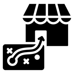 Poster - Market Entry Strategy Solid Black Icon