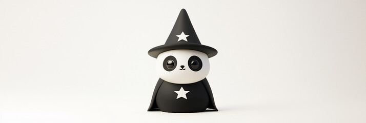 Poster - Cute panda wearing a wizard hat and cape.