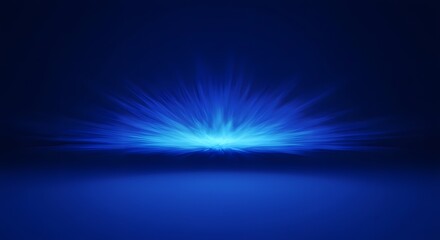 Aufkleber - Blue abstract background with a burst of light emanating from the horizon line in the center view