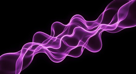 Aufkleber - A flowing purple ribbon like shape against a black background in a diagonal direction