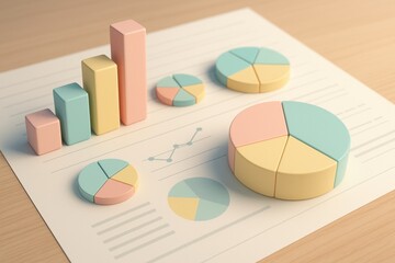 Poster - Data Visualization: A colorful and vibrant illustration of data charts and graphs. This image showcases the power of visual communication, where data transforms into compelling information. 