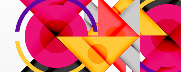 Fototapete - Abstract composition. Overlapping shapes, vibrant colors, modern design. Geometric forms create dynamic visual experience.