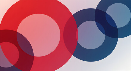 Poster - Overlapping Circles With Varying Opacity in Red and Blue Tones