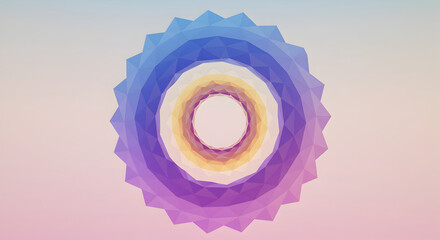 Leinwandbilder - Gradient Color Circular Low Polygon Pattern Background Illustration