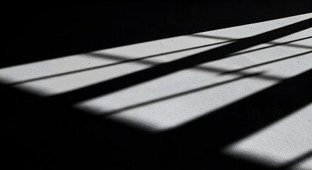 Poster - Abstract Shadows Of Window Frames Creates Dynamic Interplay Of Light