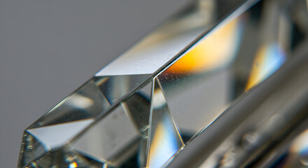 Poster - Optical Illusion Created By Light Refracting Through The Crystal Surfaces