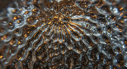 Poster - Abstract Metallic Fluid Forms a Mesmerizing Swirl of Texture