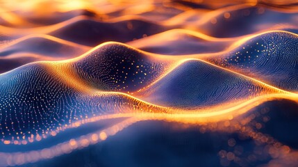 Fototapete - Abstract Digital Waves of Energy