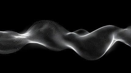 Fototapete - Abstract Wave Pattern on Black Background