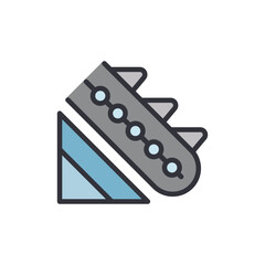 Poster - Conveyor colored icons, minimalist vector illustration ,simple transparent graphic element .Isolated on white background