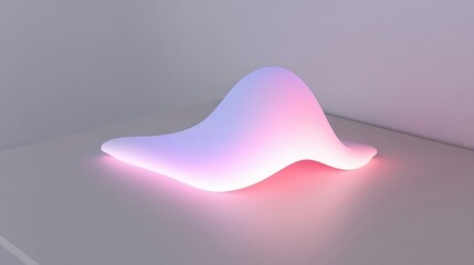 Poster - Soft, glowing, wave-shaped lamp with gradient lighting.