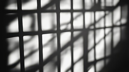 Poster - Shadowy, grid-like pattern on metal bars.