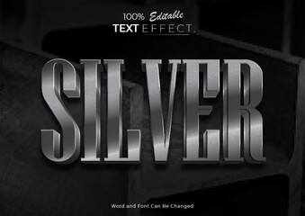 Poster - Luxury Silver Text Effect Template. Suitable for poster or banner social media contruction design.