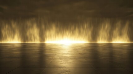 Poster - Golden light beams illuminating a dark, textured floor.