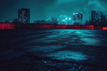 urban rooftop at night