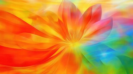 Poster - A vibrant, abstract flower design with swirling, colorful petals.