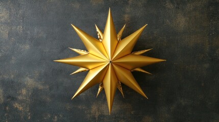 Poster - a radiant golden star centerpiece evokes a sense of festive elegance against a textured dark backdrop perfect for holiday celebrations or sophisticated designs and artful staging