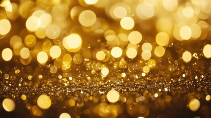 Poster - a mesmerizing display of shimmering gold bokeh lights creating a festive and glamorous atmosphere perfect for backgrounds and celebratory designs enhancing visual appeal with its radiant glow