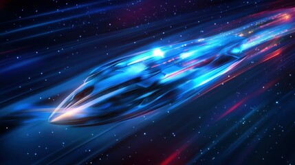 Poster - Space abstract si fi background with anstract spaceship in cosmos,