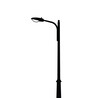 © CreativeDesign - Street light silhouette. This image shows a street light silhouette, also known as a lamp post or street lamp, against a white background. Vector clipart illustration design.