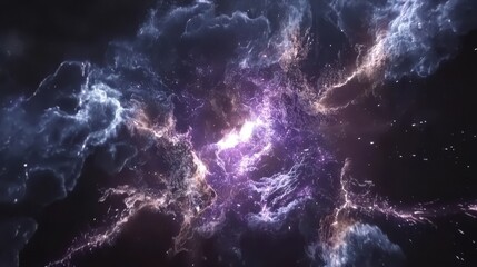 Poster - Abstract cosmic nebulae exhibit swirling colors and textures.